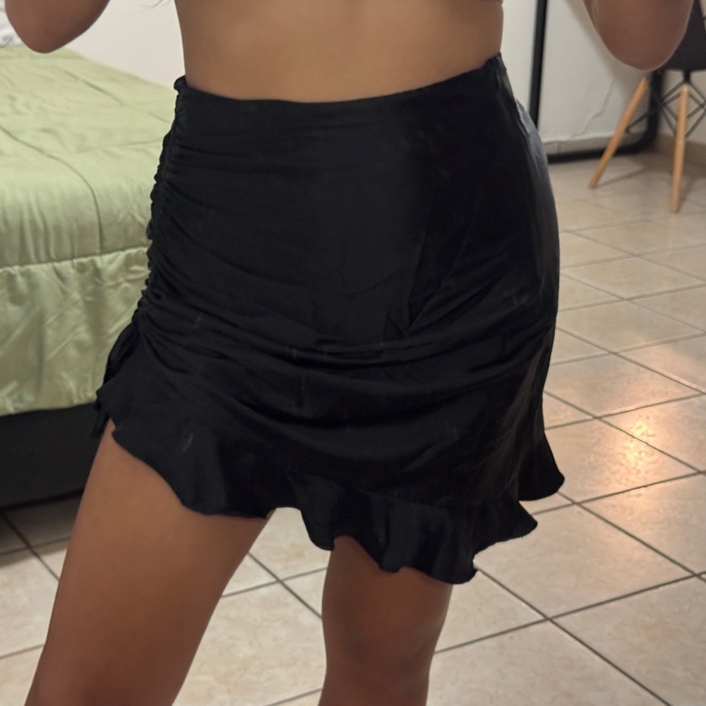 Elegant Black Ruffle Skirt